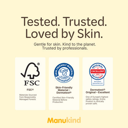 Manukind baby wipe certifications including OEKO-TEX and eco-friendly standards